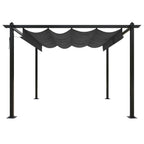 Pavillon mit Ausziehbarem Dach 3x3 m Anthrazit
