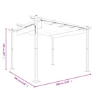 Pavillon mit Ausziehbarem Dach 3x3 m Anthrazit