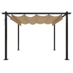 Pavillon mit Ausziehbarem Dach 3x3 m Taupe