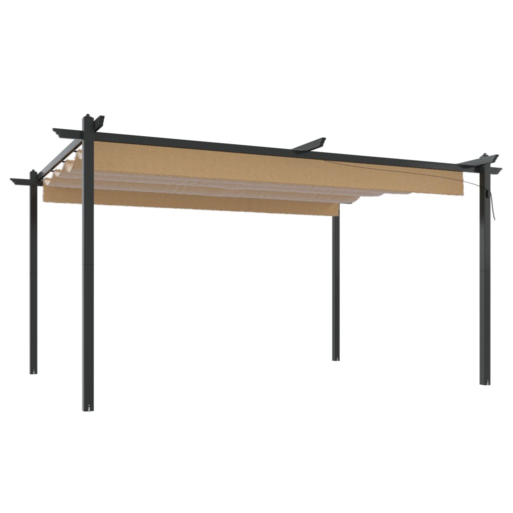 Pavillon mit Ausziehbarem Dach 4x3 m Taupe