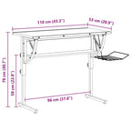 Basteltisch Sonoma Eiche & Grau 110x53x(58-87) cm Holzwerkstoff