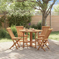 5-tlg. Garten-Essgruppe Klappbar Massivholz Teak