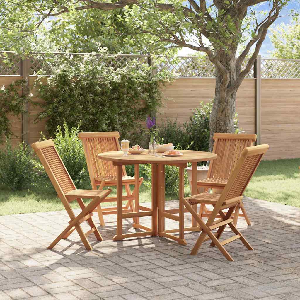 5-tlg. Garten-Essgruppe Klappbar Massivholz Teak