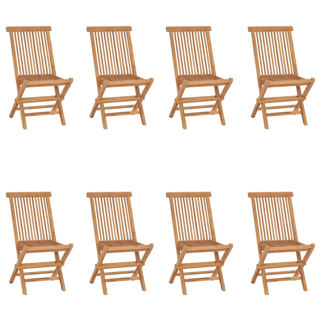 Klappbare Gartenstühle 8 Stk. Massivholz Teak