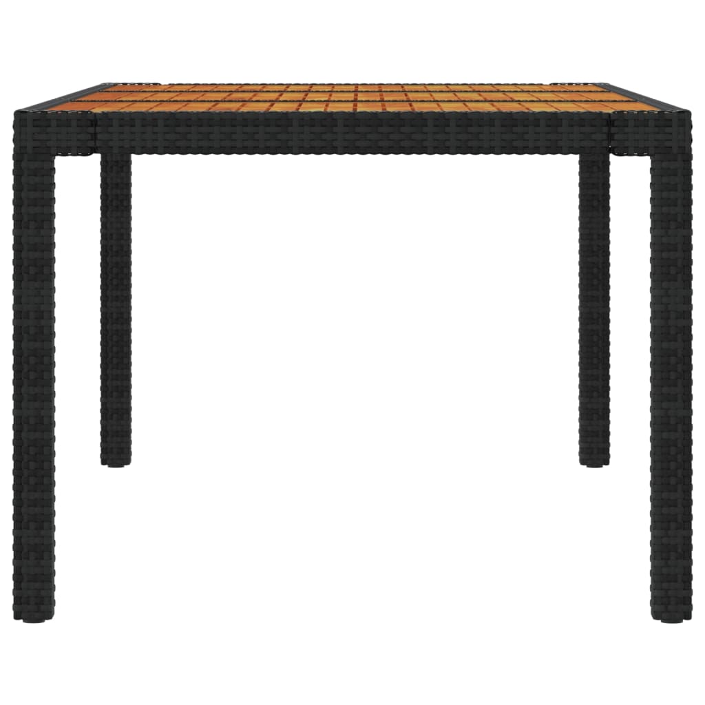 9-tlg. Garten-Essgruppe mit Kissen Poly Rattan Schwarz