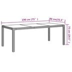 7-tlg. Garten-Essgruppe mit Kissen Poly Rattan Grau