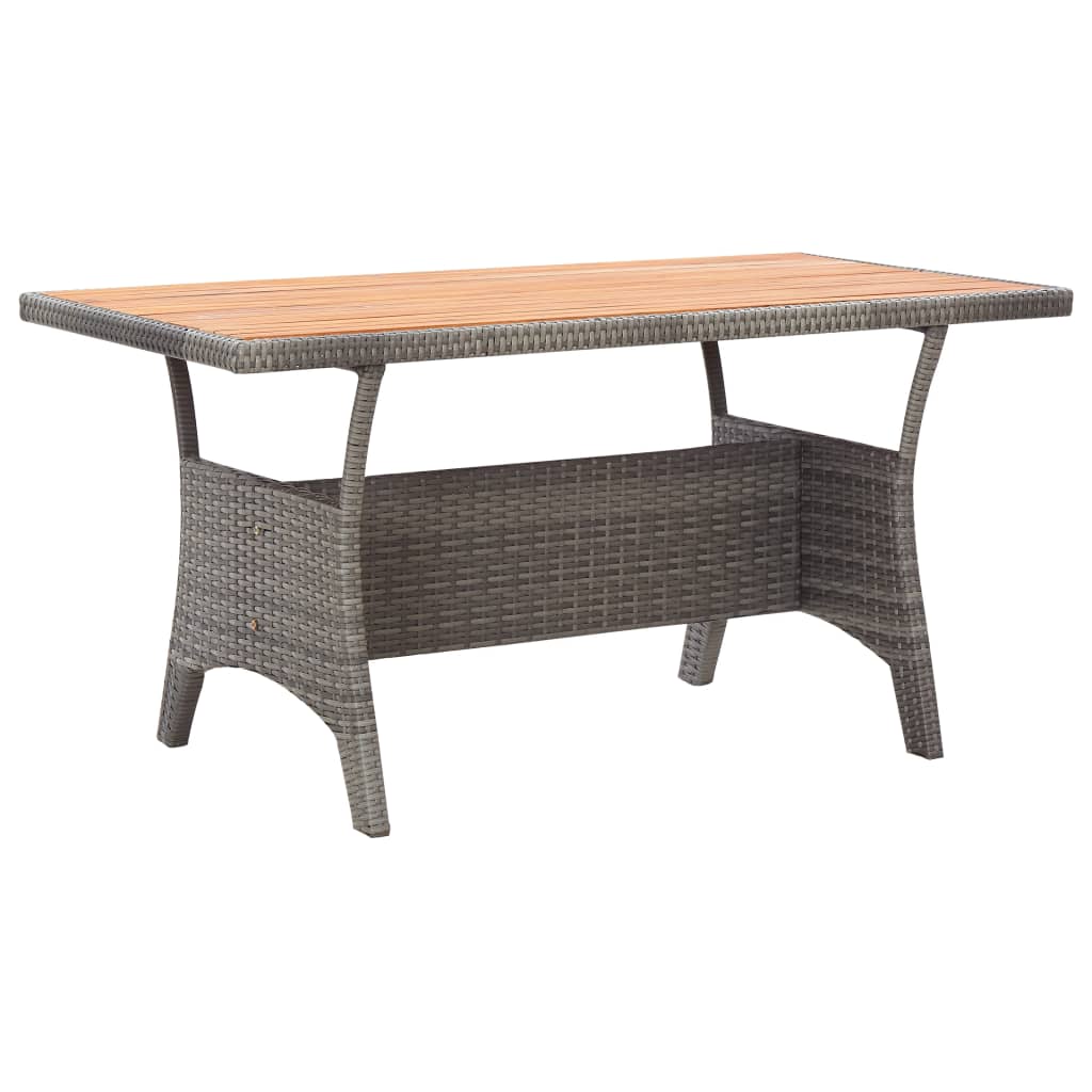 3-tlg. Garten-Essgruppe Poly Rattan & Massivholz Akazie