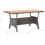 3-tlg. Garten-Essgruppe Poly Rattan & Massivholz Akazie