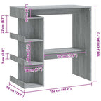 Bartisch mit Regal Grau Sonoma 100x50x101,5 cm