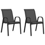 Stapelbare Gartenstühle 2 Stk. Schwarz Textilene