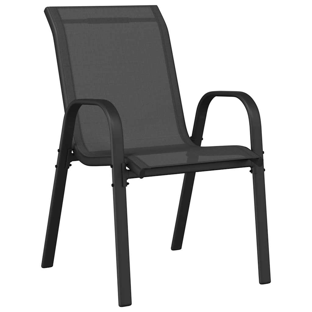 Stapelbare Gartenstühle 2 Stk. Schwarz Textilene