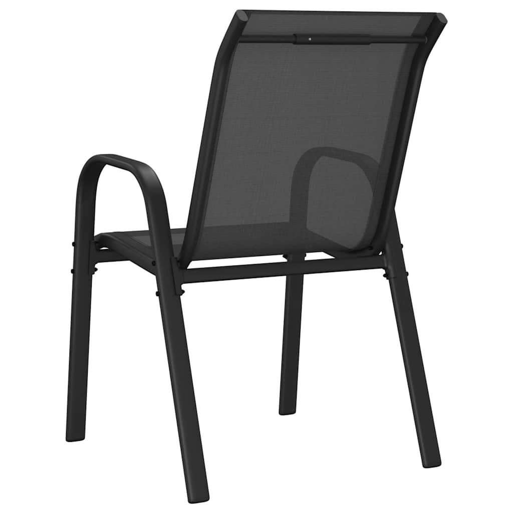 Stapelbare Gartenstühle 2 Stk. Schwarz Textilene