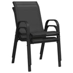 Stapelbare Gartenstühle 2 Stk. Schwarz Textilene