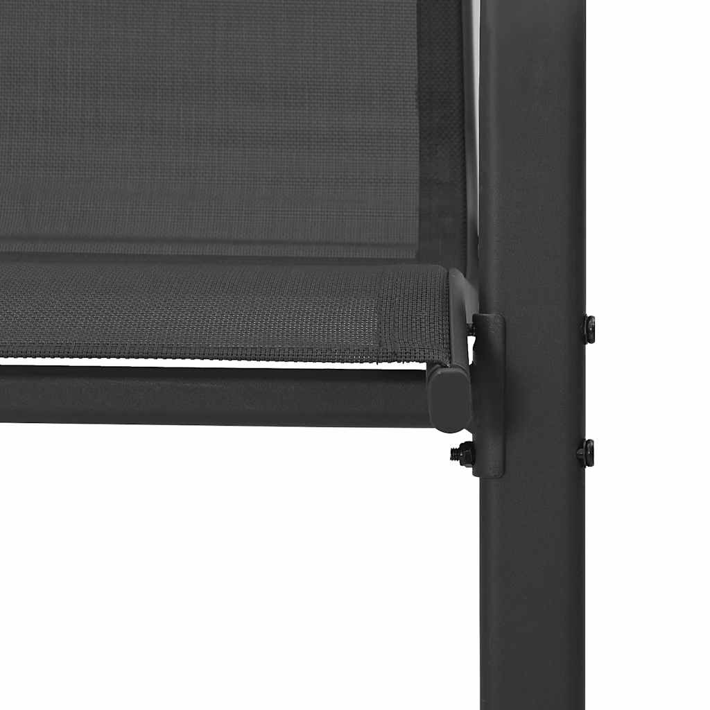 Stapelbare Gartenstühle 2 Stk. Schwarz Textilene