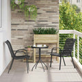 Stapelbare Gartenstühle 2 Stk. Schwarz Textilene