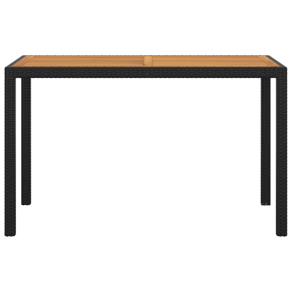 3-tlg. Garten-Essgruppe mit Kissen Poly Rattan Schwarz