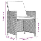 9-tlg. Garten-Essgruppe mit Kissen Poly Rattan Beige
