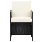 5-tlg. Garten-Essgruppe mit Kissen Poly Rattan Schwarz