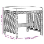 9-tlg. Garten-Essgruppe mit Kissen Poly Rattan Schwarz