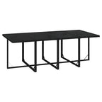 9-tlg. Garten-Essgruppe mit Kissen Poly Rattan Schwarz