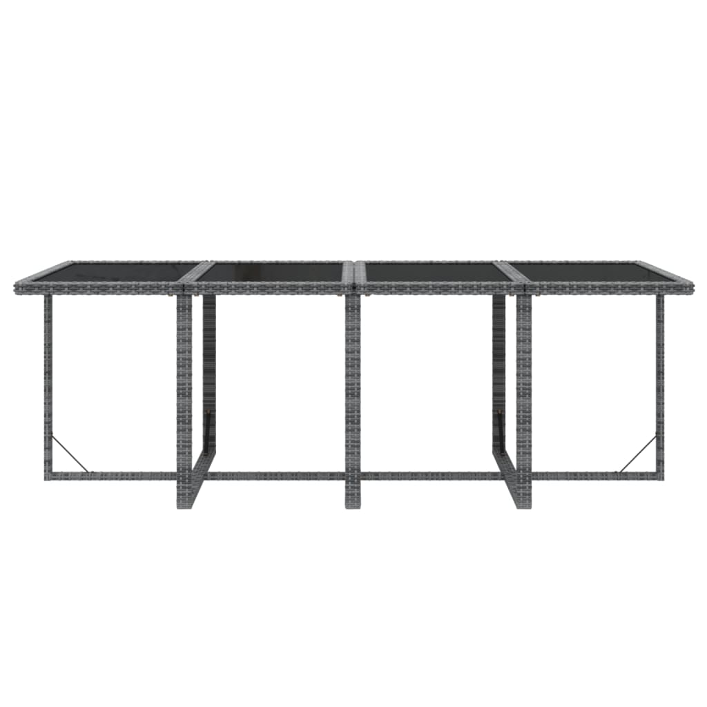 9-tlg. Garten-Essgruppe mit Kissen Poly Rattan Grau