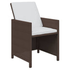 9-tlg. Garten-Essgruppe mit Kissen Poly Rattan Braun