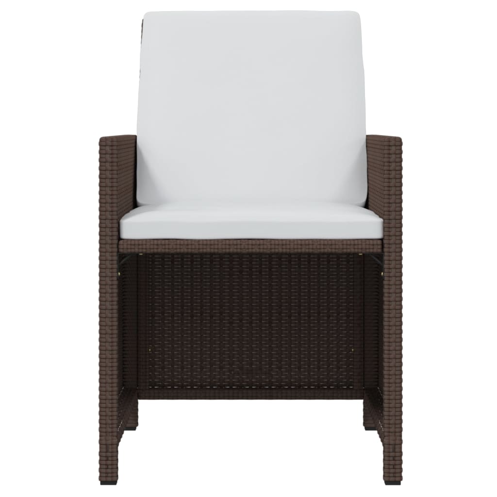 9-tlg. Garten-Essgruppe mit Kissen Poly Rattan Braun