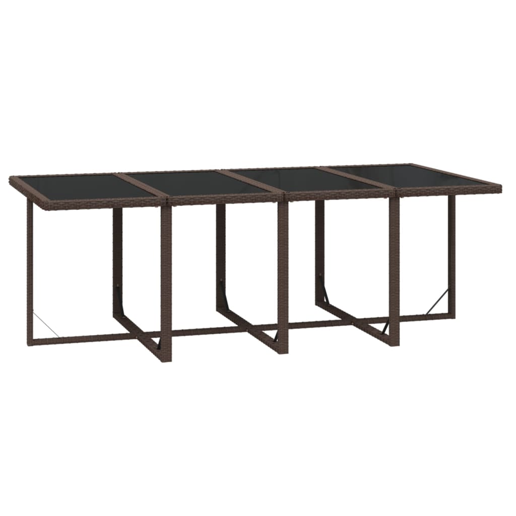 9-tlg. Garten-Essgruppe mit Kissen Poly Rattan Braun