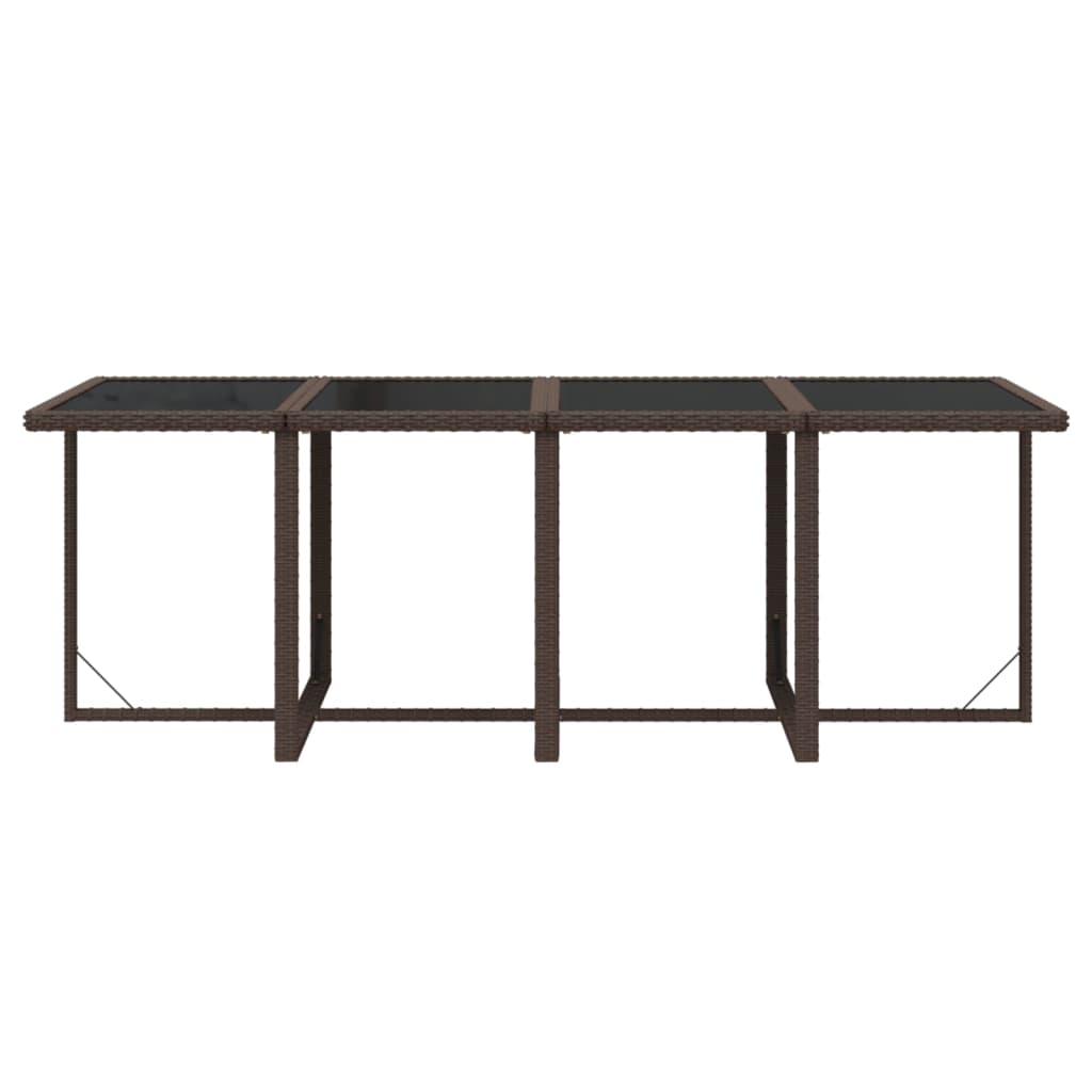 9-tlg. Garten-Essgruppe mit Kissen Poly Rattan Braun