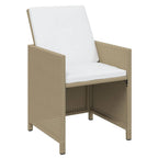 13-tlg. Garten-Essgruppe mit Kissen Poly Rattan Beige