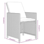 13-tlg. Garten-Essgruppe mit Kissen Poly Rattan Beige