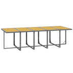 11-tlg. Garten-Essgruppe mit Auflagen Poly Rattan Grau