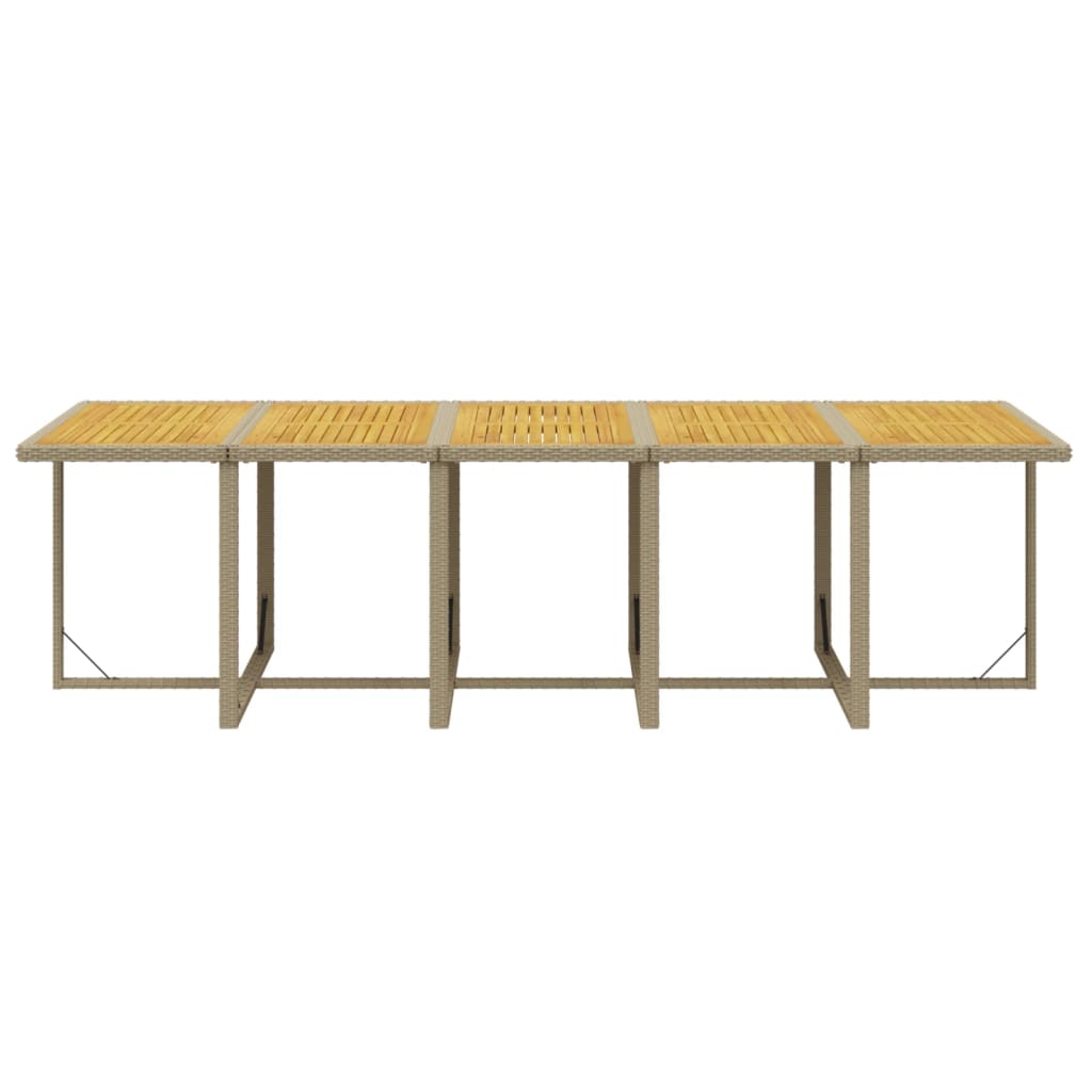 15-tlg. Garten-Essgruppe mit Kissen Poly Rattan Beige