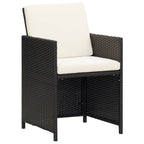 17-tlg. Garten-Essgruppe mit Kissen Poly Rattan Schwarz