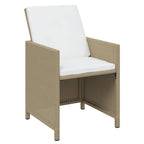 17-tlg. Garten-Essgruppe mit Kissen Poly Rattan Beige