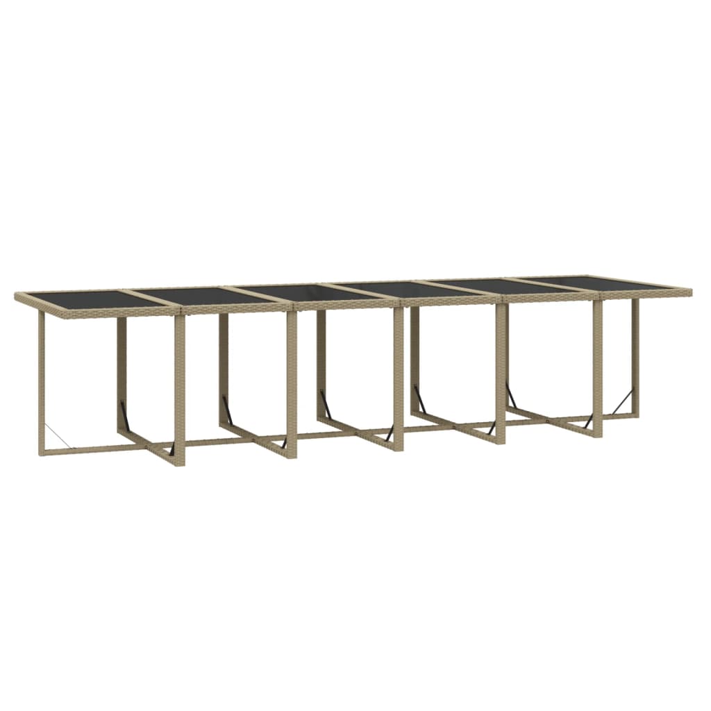 17-tlg. Garten-Essgruppe mit Kissen Poly Rattan Beige