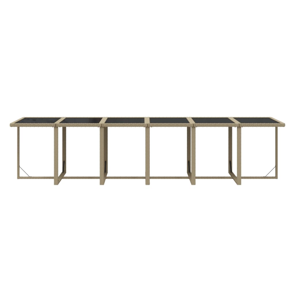 17-tlg. Garten-Essgruppe mit Kissen Poly Rattan Beige