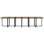 13-tlg. Garten-Essgruppe mit Kissen Poly Rattan Schwarz