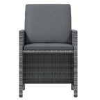 13-tlg. Garten-Essgruppe mit Kissen Poly Rattan Grau