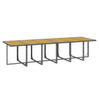 13-tlg. Garten-Essgruppe mit Kissen Poly Rattan Grau