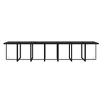 15-tlg. Garten-Essgruppe mit Kissen Poly Rattan Schwarz
