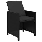 19-tlg. Garten-Essgruppe mit Kissen Poly Rattan Schwarz