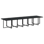 19-tlg. Garten-Essgruppe mit Kissen Poly Rattan Schwarz