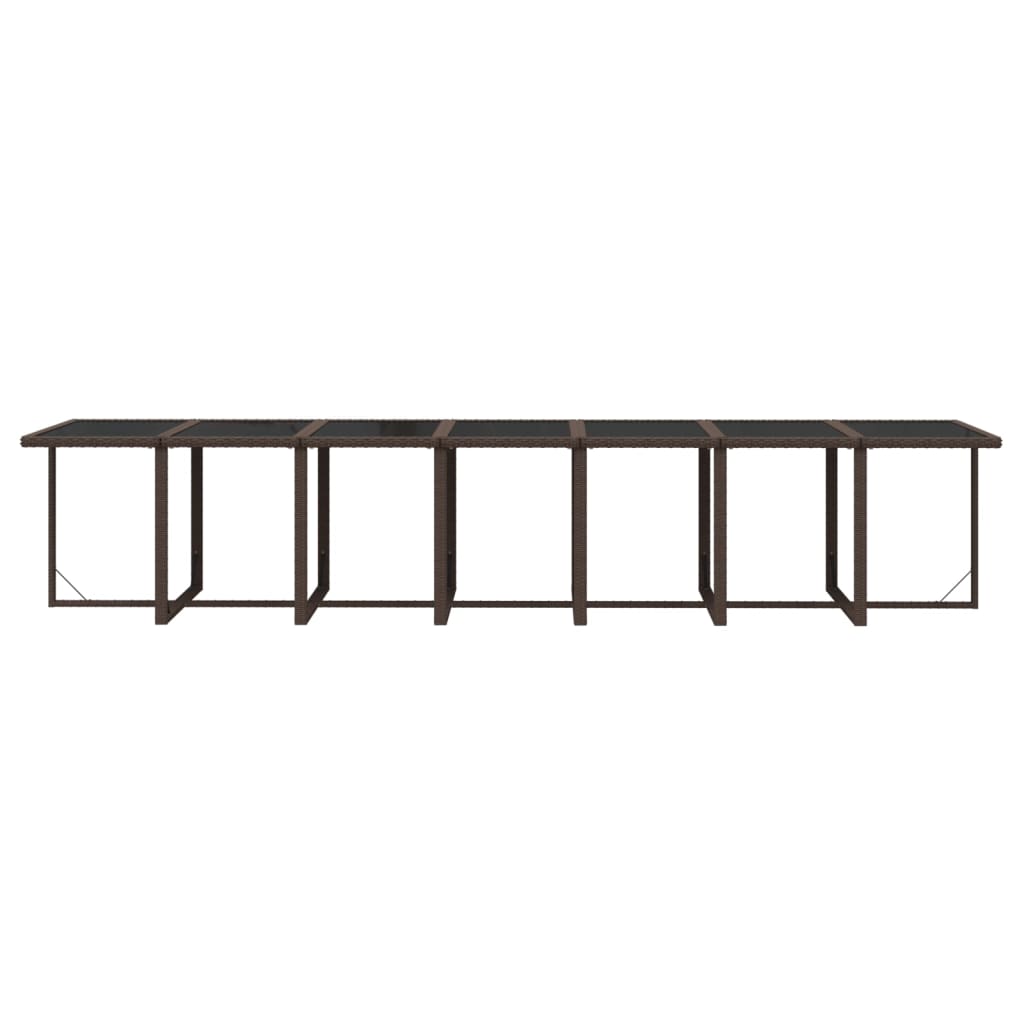 15-tlg. Garten-Essgruppe mit Kissen Poly Rattan Braun