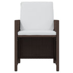 19-tlg. Garten-Essgruppe mit Kissen Poly Rattan Braun