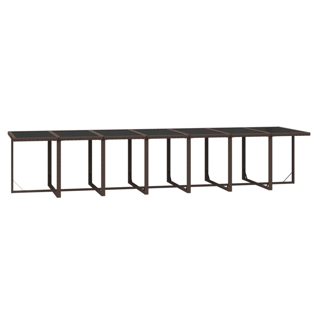 19-tlg. Garten-Essgruppe mit Kissen Poly Rattan Braun