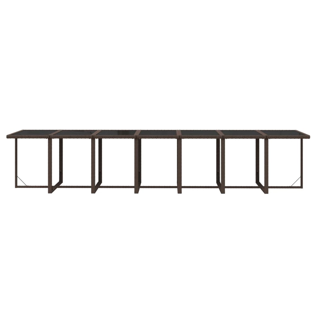 19-tlg. Garten-Essgruppe mit Kissen Poly Rattan Braun