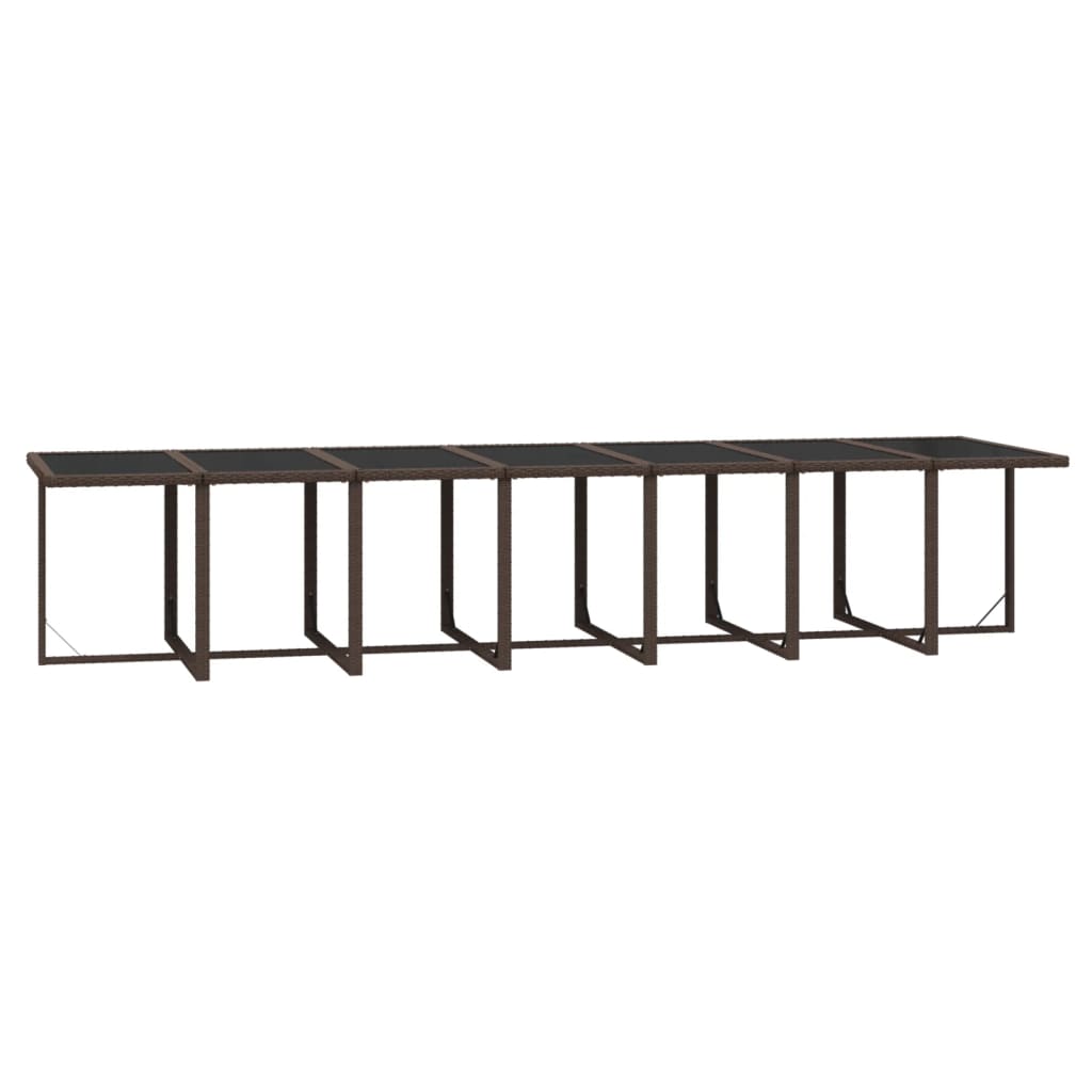 19-tlg. Garten-Essgruppe mit Kissen Poly Rattan Braun