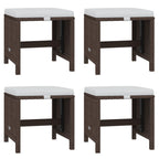 19-tlg. Garten-Essgruppe mit Kissen Poly Rattan Braun