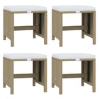 19-tlg. Garten-Essgruppe mit Kissen Poly Rattan Beige